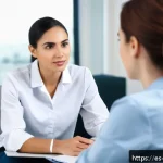 Home 19 임상심리사의 성공적인 경력 관리 - A professional clinical psychologist in a modern, well-lit office setting, attentively listening to ...