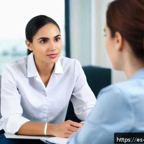 Home 13 임상심리사의 성공적인 경력 관리 - A professional clinical psychologist in a modern, well-lit office setting, attentively listening to ...